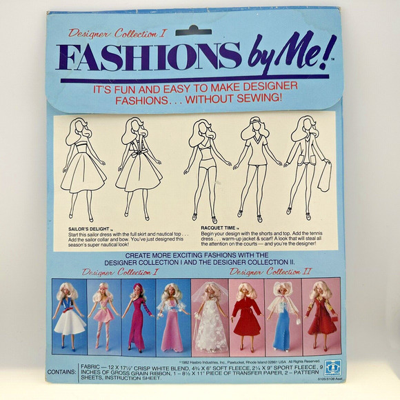 Hasbro Fashions by Me Designer Collection 1 Doll Clothing Patterns - Picture 2 of 4